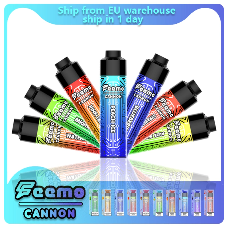 مبخرة Feemo-Cannon الإلكترونية بالجملة سعة 15 مل E سائل كبير قلم Vape قابل للاستخدام مرة واحدة مع سعة فائقة