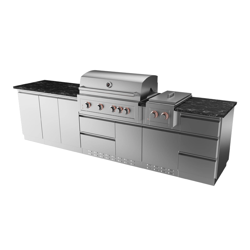 Outdoor Kitchen Built-in BBQ Gas Grill with Infrared Back Burner