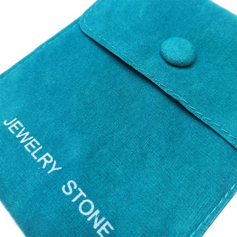 Customized Jewellery Envelop Flap Velvet Jewelry Dust Pouch with Button