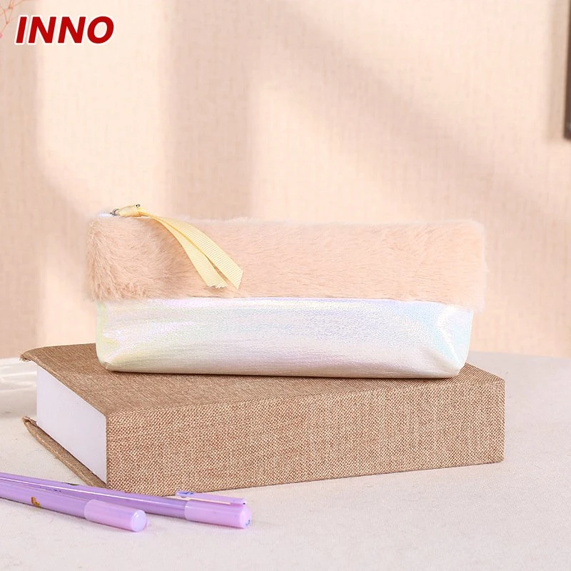 Comercio al por mayor de la marca Inno R068# Korean-Style lápiz nuevo caso de costuras simples creativa Bolsa de plumas de felpa ecológica