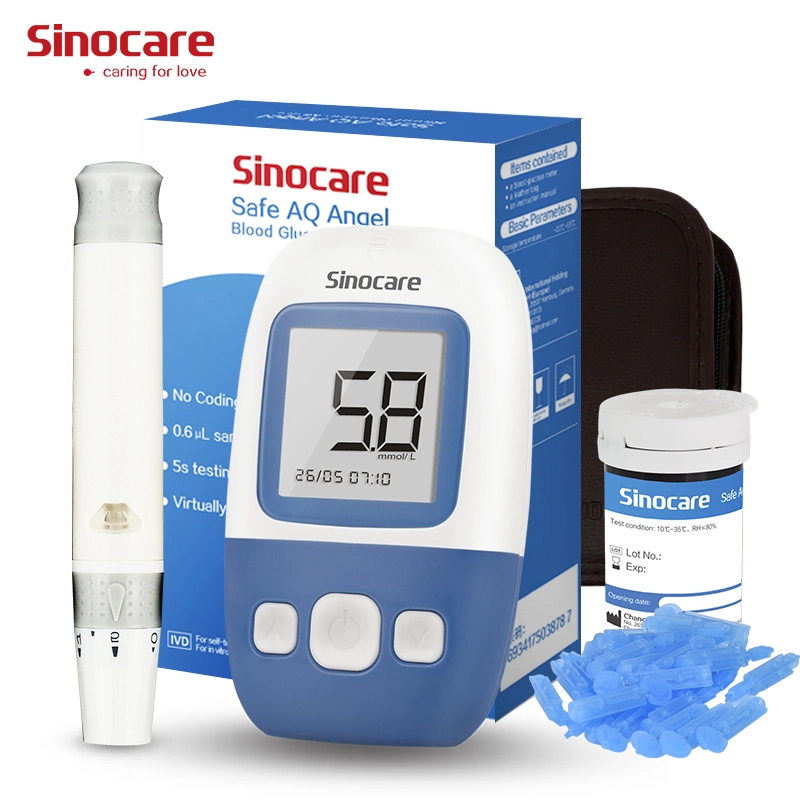 Sinocare Accurate Quick Check Blood Glucose Meter Safe Aq Angel for Blood Sugar Test