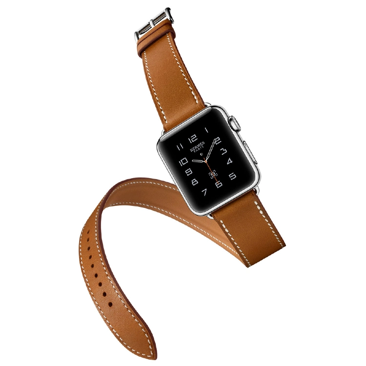 Popular Design Custom Brown Full Grain Leather Apple Watch Strap Iwatch Strap