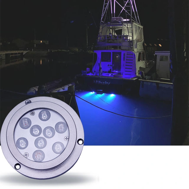 Ronda de prueba de agua IP68 azul blanco bajo el agua marina de la luz de lámpara de barco velero 12v.