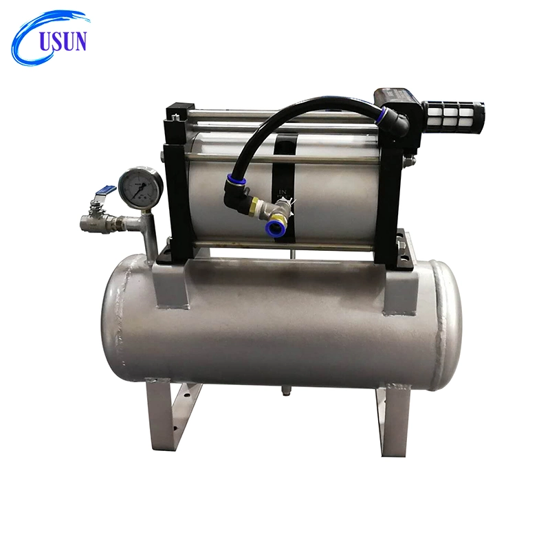 Popular Model: 4AB02-B 8-16 Bar Air Driven Air Pressure Booster Pump with 20 L Tank and Regulators and Gauges