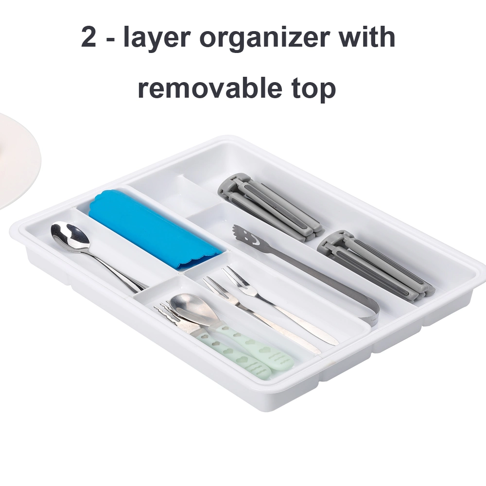 Silverware Tray with Removable Top Cutlery Tray, Tool Box