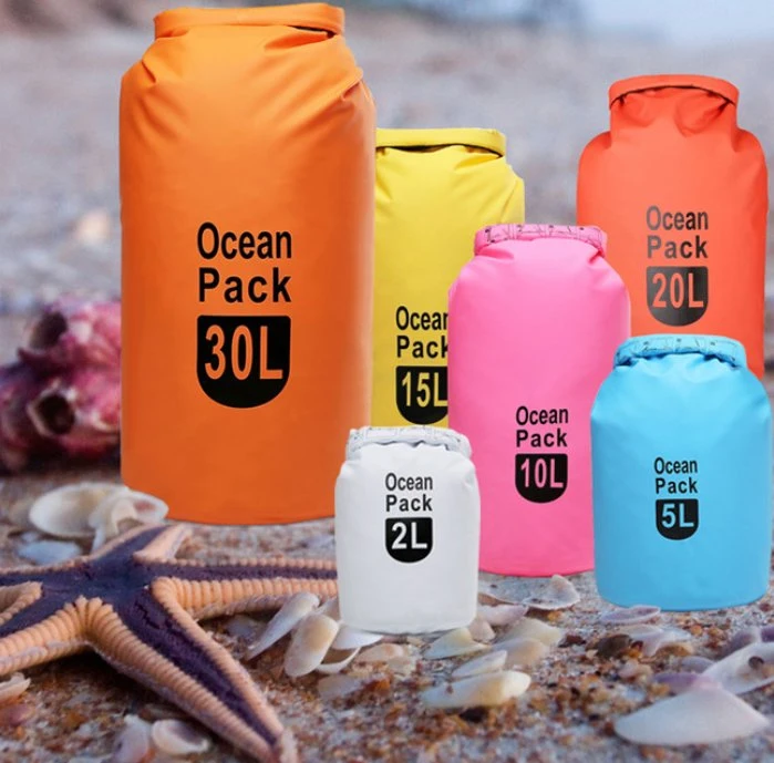 2L 3L 5L 8L 10L 15L 20L 30L 40L Boating Floating Hiking Kayak Wet Custom Logo Outdoor Polyester PVC Ocean Pack Waterproof Dry Bag