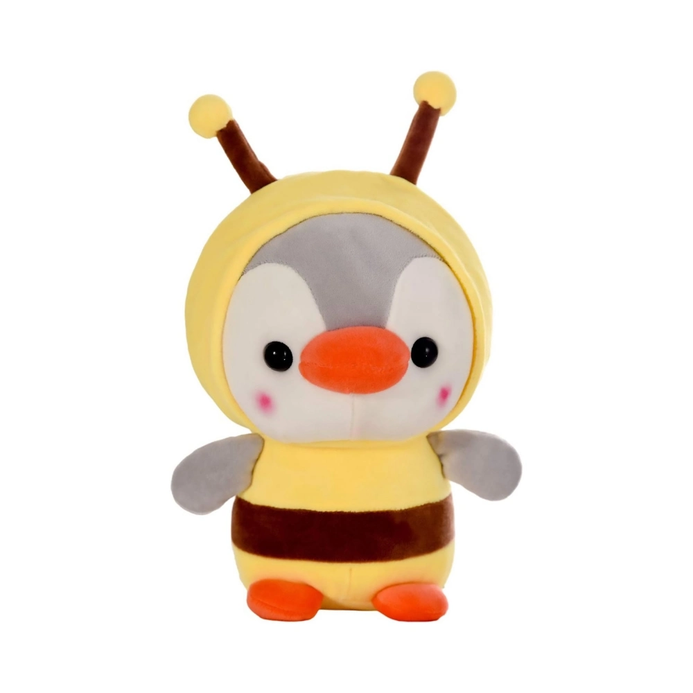 Manteau d'abeille avec pingouin à l'intérieur, jouets en peluche doux et animaux.