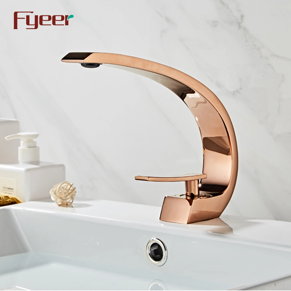 Fyeer 2019 New Rose Gold Bathroom Basin Faucet