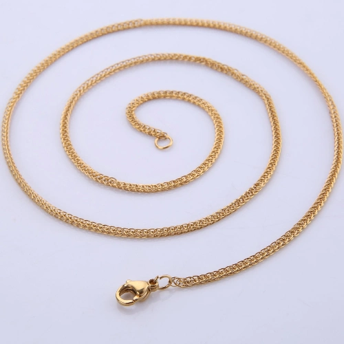 Gold Plated Stainless Steel Wheat Chopin Chain Necklace Necklace Making Chain Fashion Jewelry