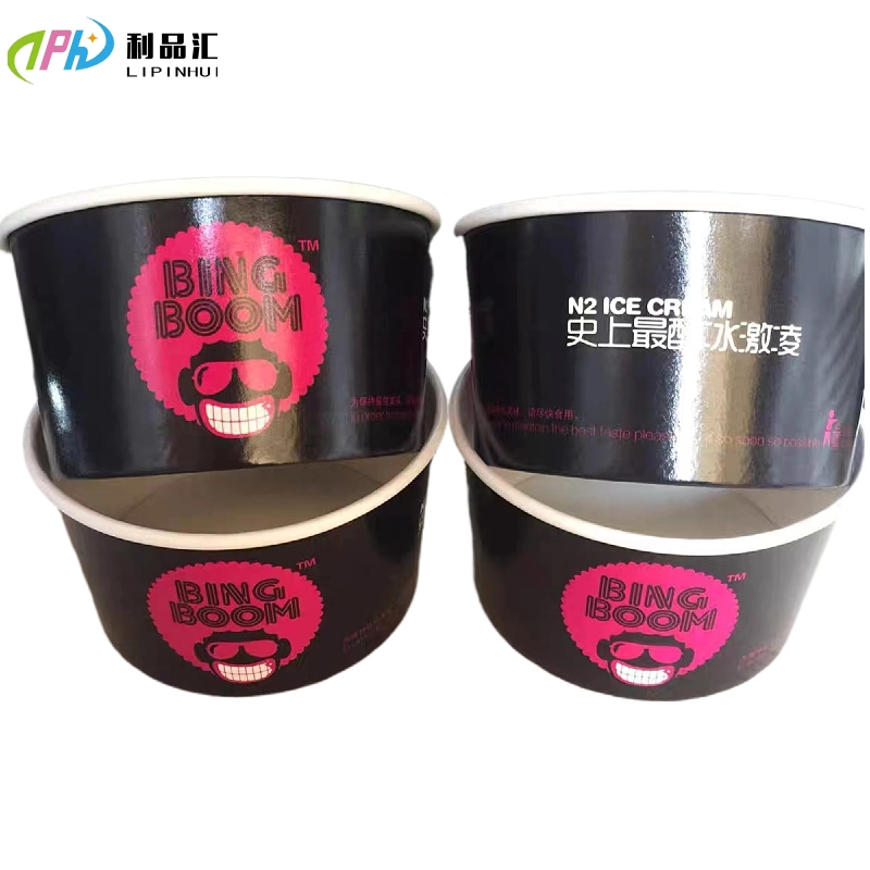 Disposable Biodegradable Personal Logo Printing 5oz 6oz 8oz Ice Cream Package Container