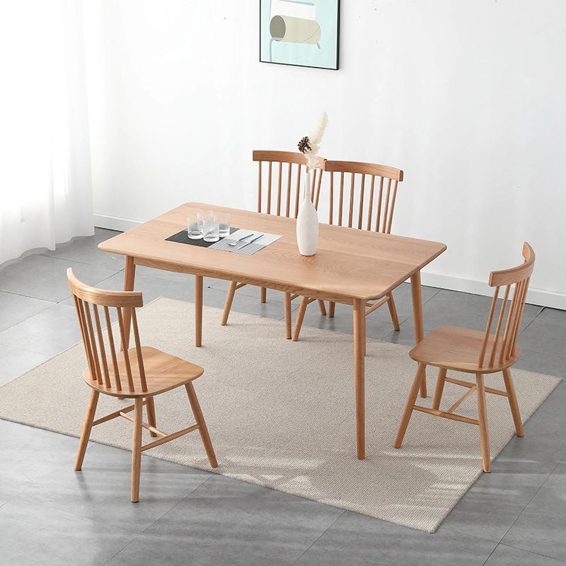 Solid Oak Wooden Foldable Dining Room Furniture for Small Spaces Square Dining Table Set Wood Modern Dining Room Sets Table