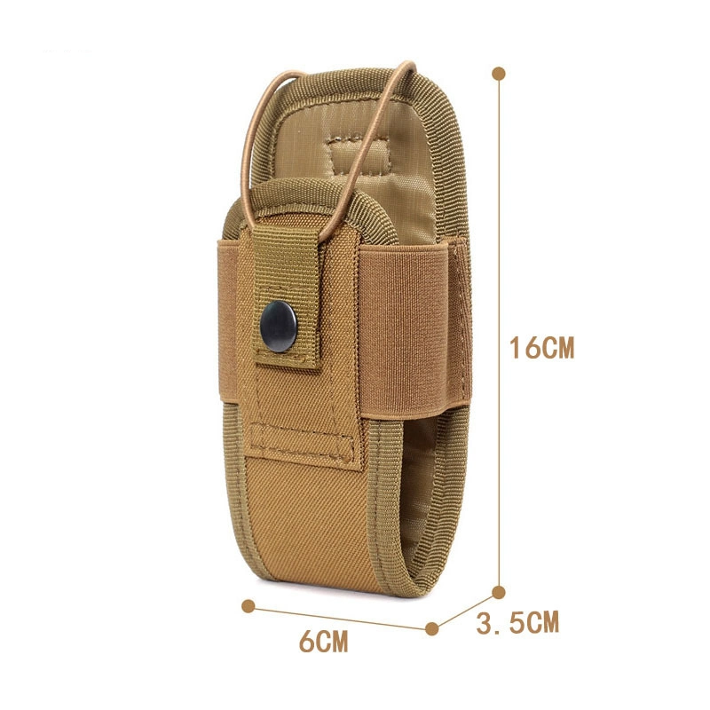 Ea298 شعار مخصص مخصص حامل مقاومة للماء Pouches Molle Nylon Tactical حقيبة حزام جراب جراي محمول صغير حقيبة أدوات جراب راديو خارجي