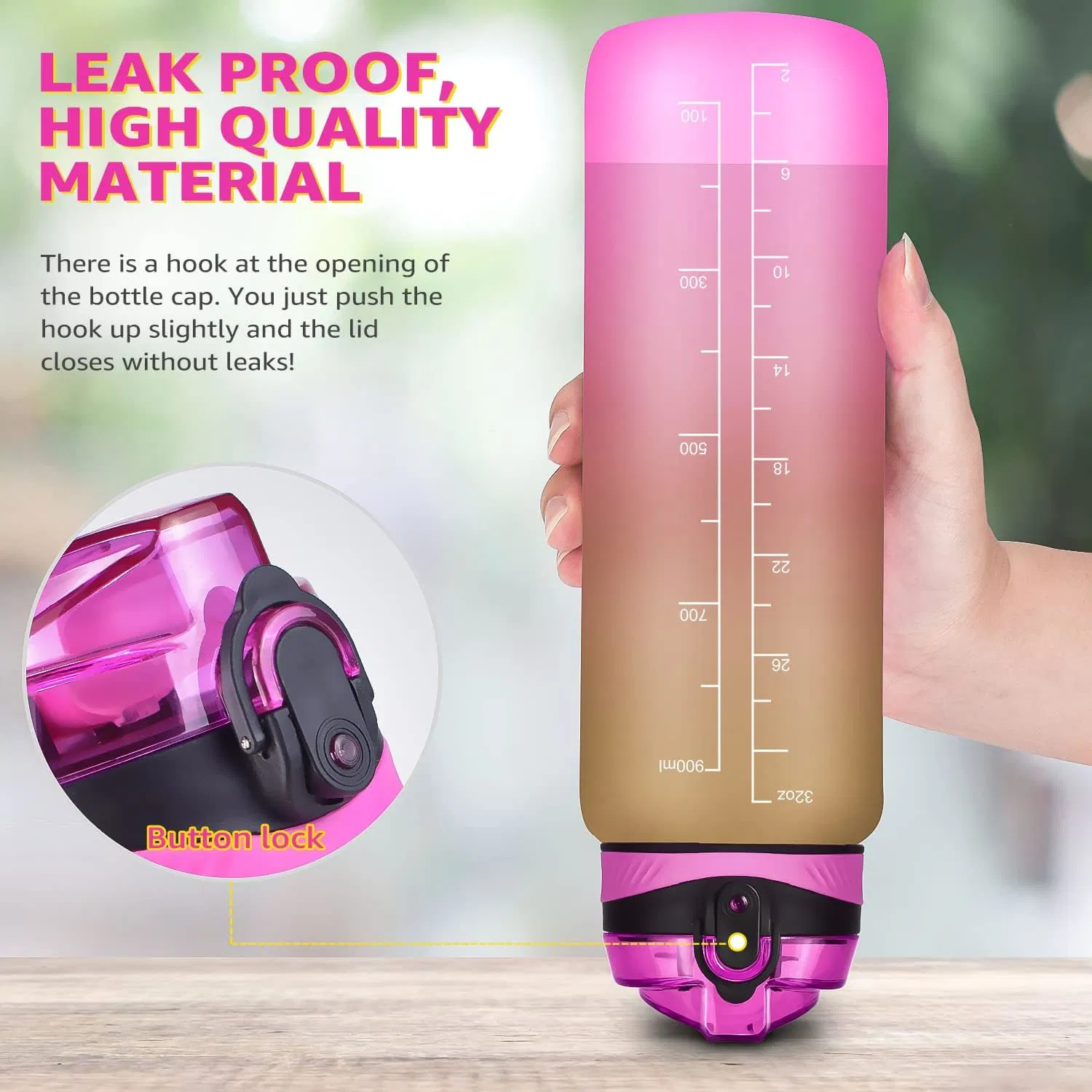 Plastic Wholesale/Supplier Making Workout Sports Motivational Water Bottle with Straw