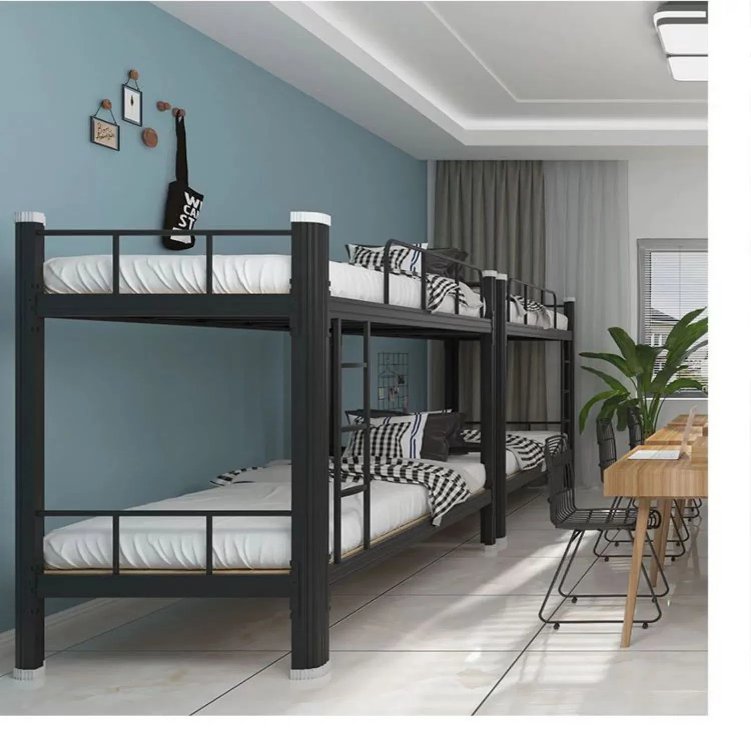 Steel Frame Student Iron Double Dormitory Bed School Metal Furniture