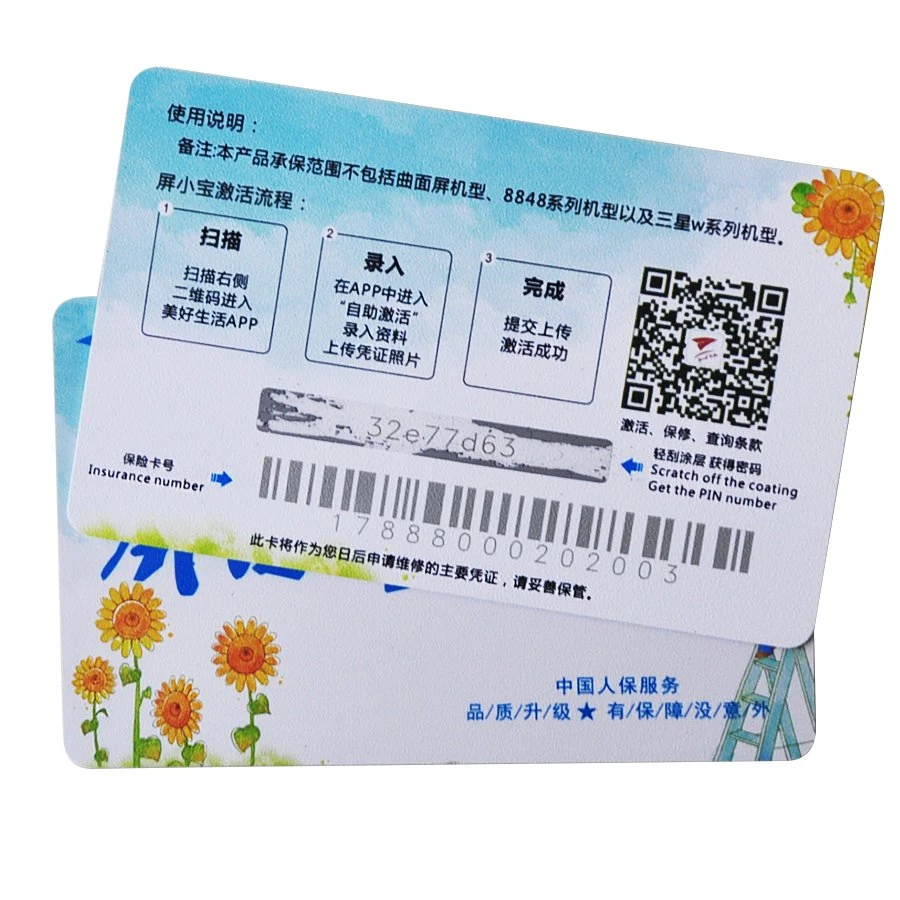 Cartes de membre en plastique PVC populaires avec code-barres pour la promotion.