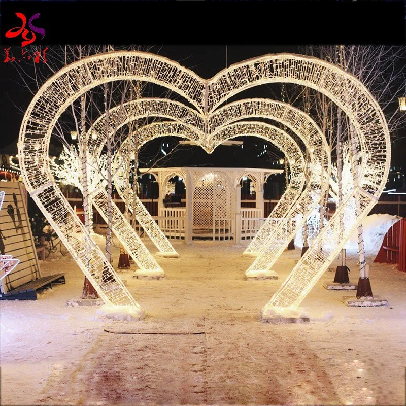 Outdoor Pre-Lit Heart-Shape Exquisite Decor Arch Motif Shining Light