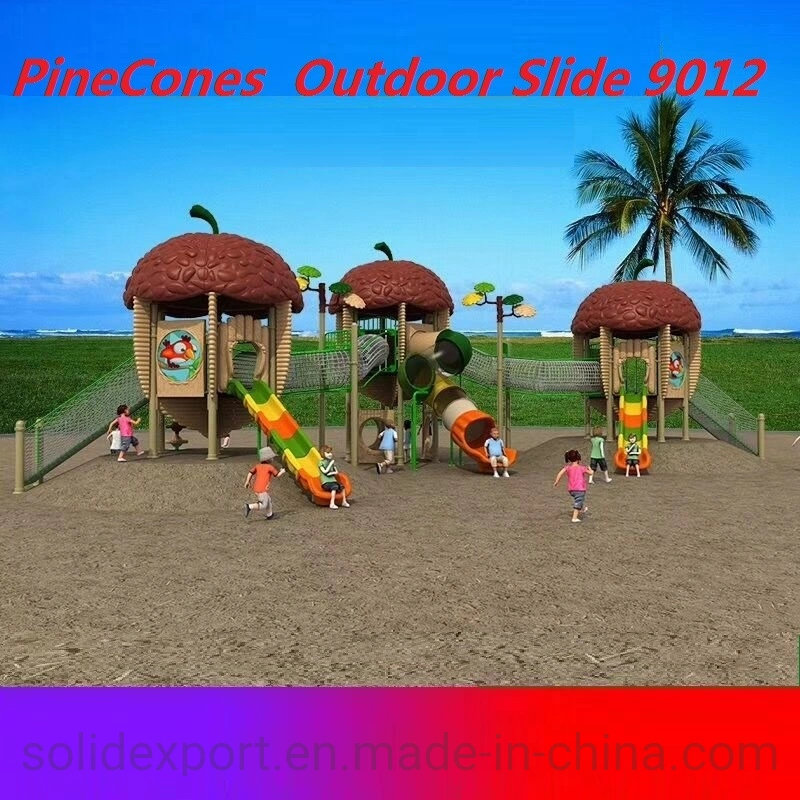 Kids Games Cheap Plastic Pinecones Outdoor Slide Playground Equipment for Amusement Park