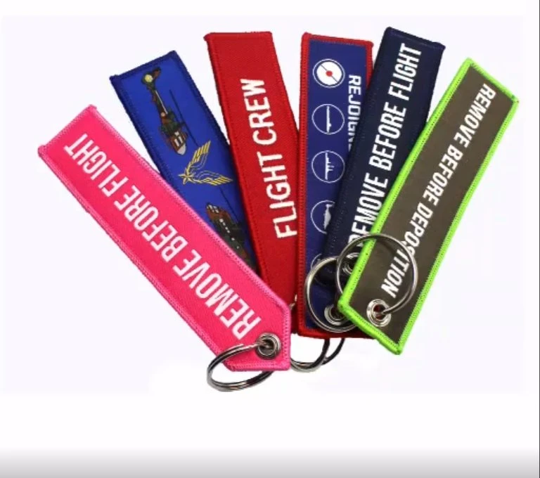 Woven Keychains with Pure Logo and Good Sewing with Your Logo and Personal Design