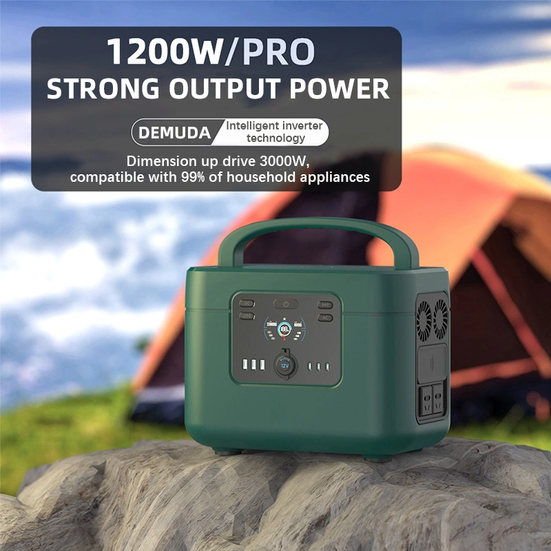 Big Capacity Fast Charging Portable Power Station 110V 220V 1200W Solar Power Bank Emergency Power Supply