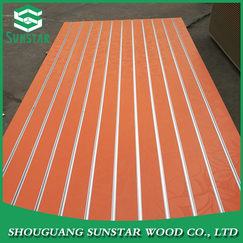 18mm 4*8FT T-Slot/Periodically Grooved Slat Wall Panel/Slatwall/Slot Board Laminate High Density Melamined MDF Panel Slotwall Board Slot MDF Used for Display