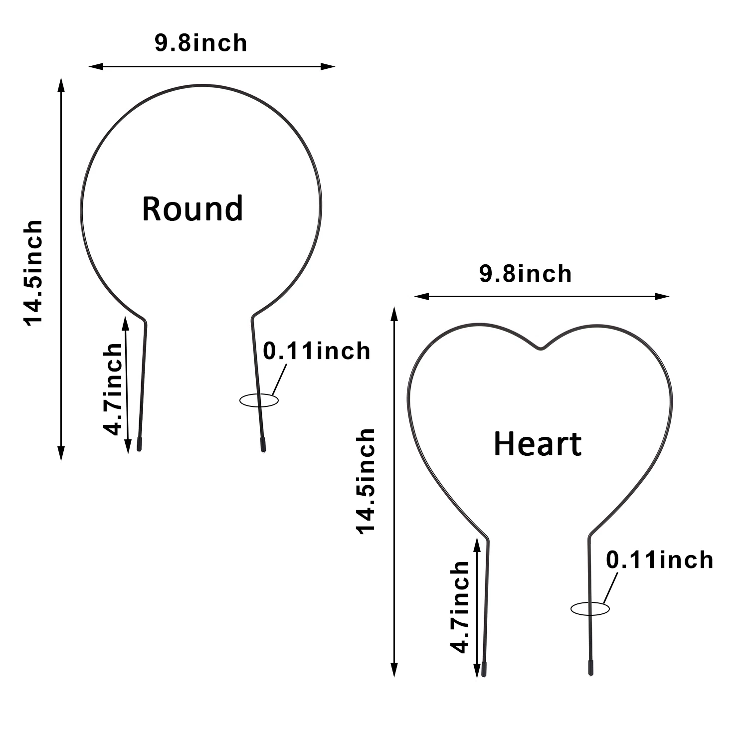 Round/Heart-Shaped Jardim para condução Escalada Flor de plantas envasadas de Rack Vinhas escalada da estrutura de suporte decoração de jardim