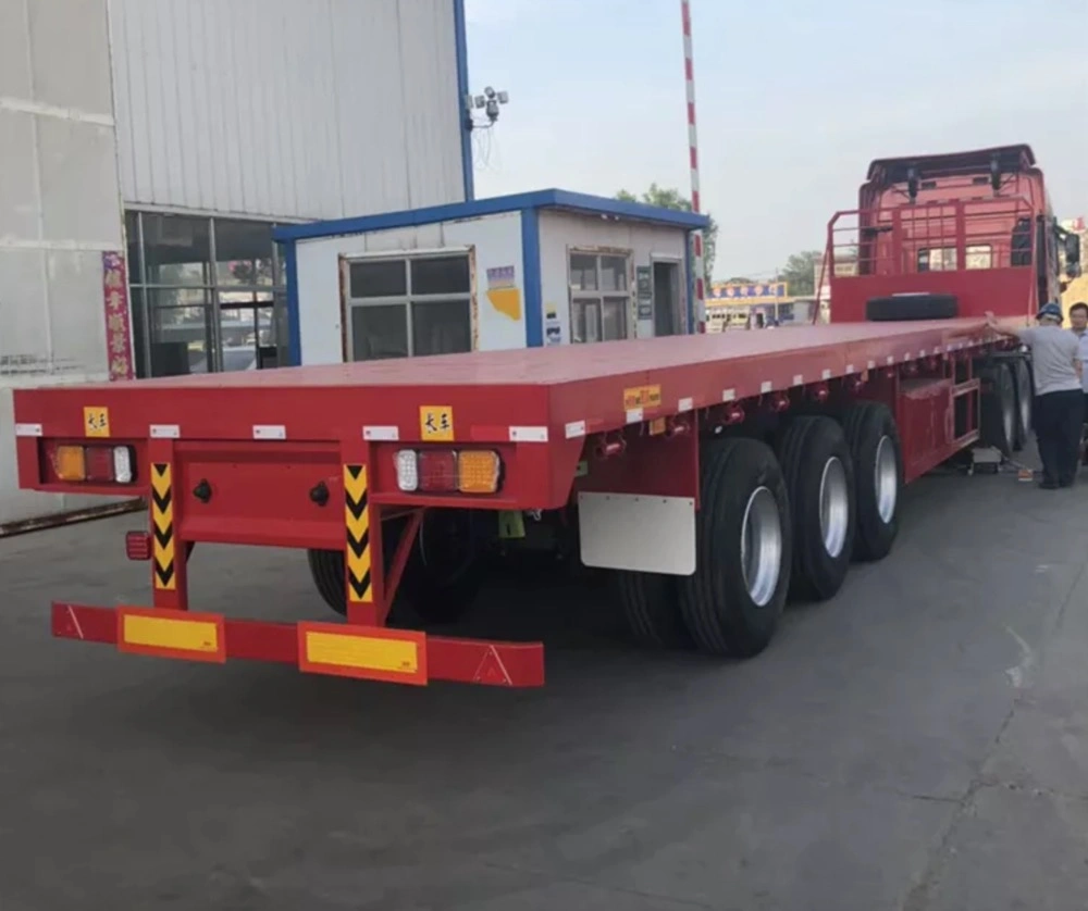 3 ejes 20ft de superficie plana de 40 pies recipiente Semi Trailer