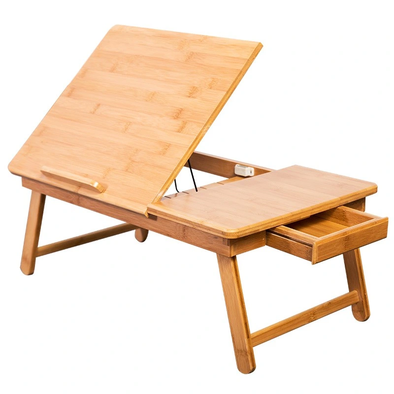 Portable Adjustable Home Office Folding 100% Bamboo Laptop Bed Tray