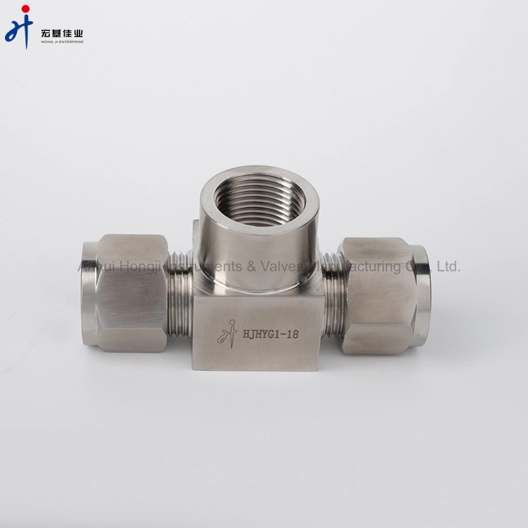 NPT1/4 High Quality SS316 Tee-Type Tube Union Adapter