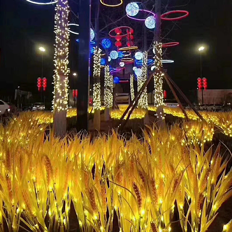 Espigas de trigo de alta calidad en el exterior de trigo soporte LED Lámpara de luz artificial de la luz de trigo para la decoración de la calle de la plaza del jardín