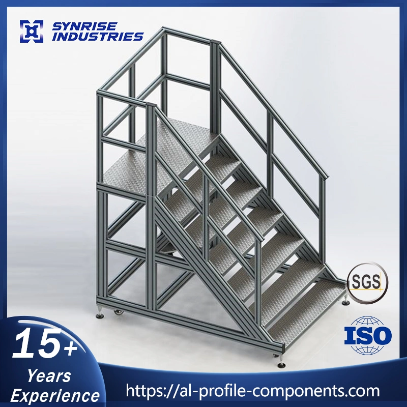 Aluminum Industrial Stairway Step Ladders Profile Working Platforms