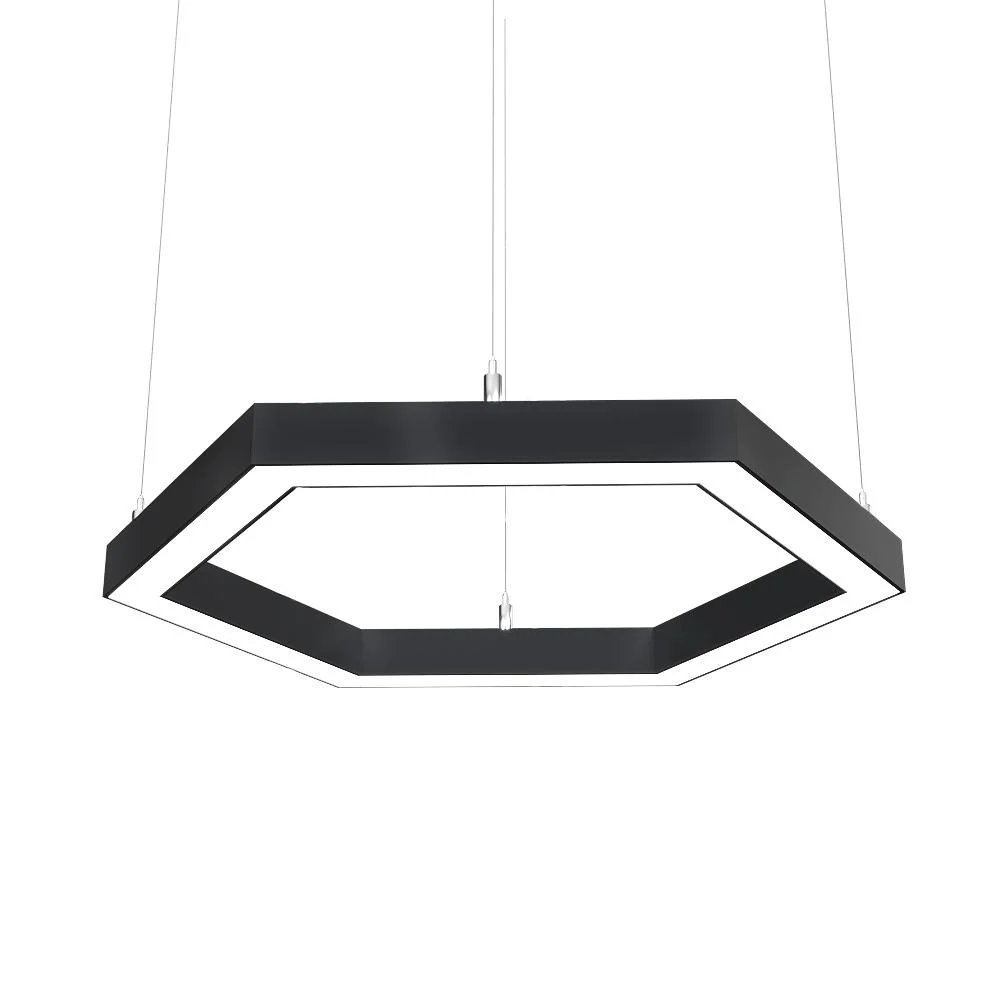 Lámpara de Araña Hexagonal-Shaped Cool Oficina Espacio Creativo de acrílico de luz LED lámpara de araña de techo hexagonal