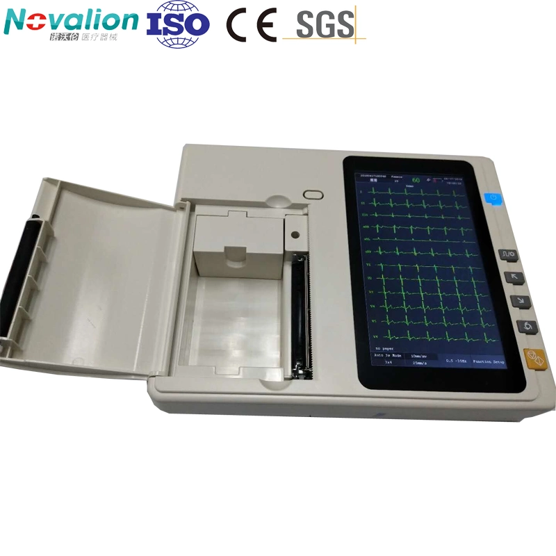 OEM 6 canales con pantalla táctil de 12 derivaciones Electrocardiograma Electrocardiograma máquina de ECG con CE