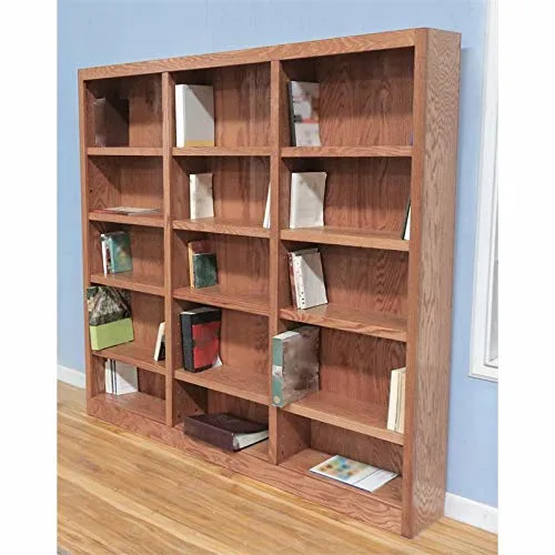 72 po de hauteur de 15 étagère en bois Triple Largeur étagère de bibliothèque de stockage avec étagères réglables pour la maison, bureau, Service de blanchisserie, chambre à coucher, cuisine et un garage