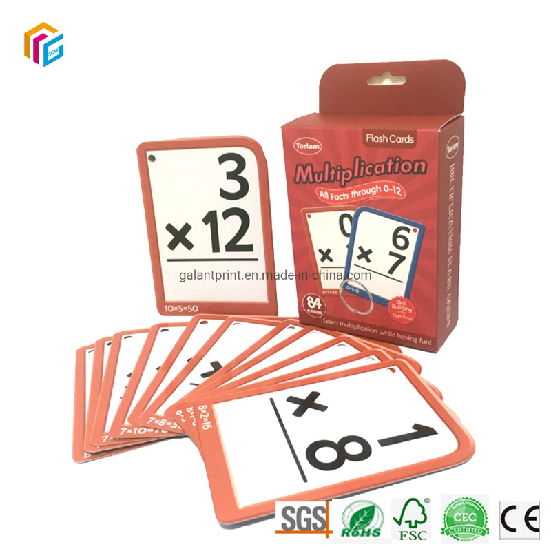 Custom печать торговых карточек для взрослых дети платы обучения Custom Flash Игры фитнес тренировки для детей