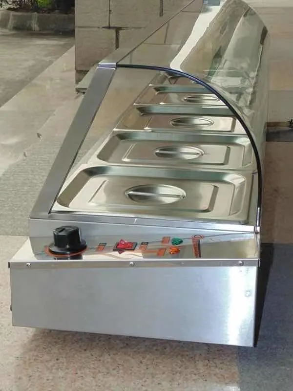 Commercial Kitchen Equipment Stainless Steel Bain-Marie with Glass Cover