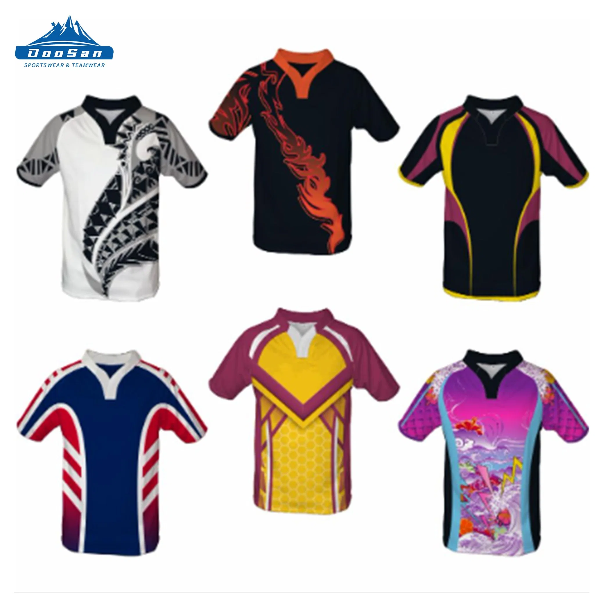 Ropa deportiva personalizada 100% poliéster sublimación Custom Camiseta Rugby Rugby Jersey personalizado