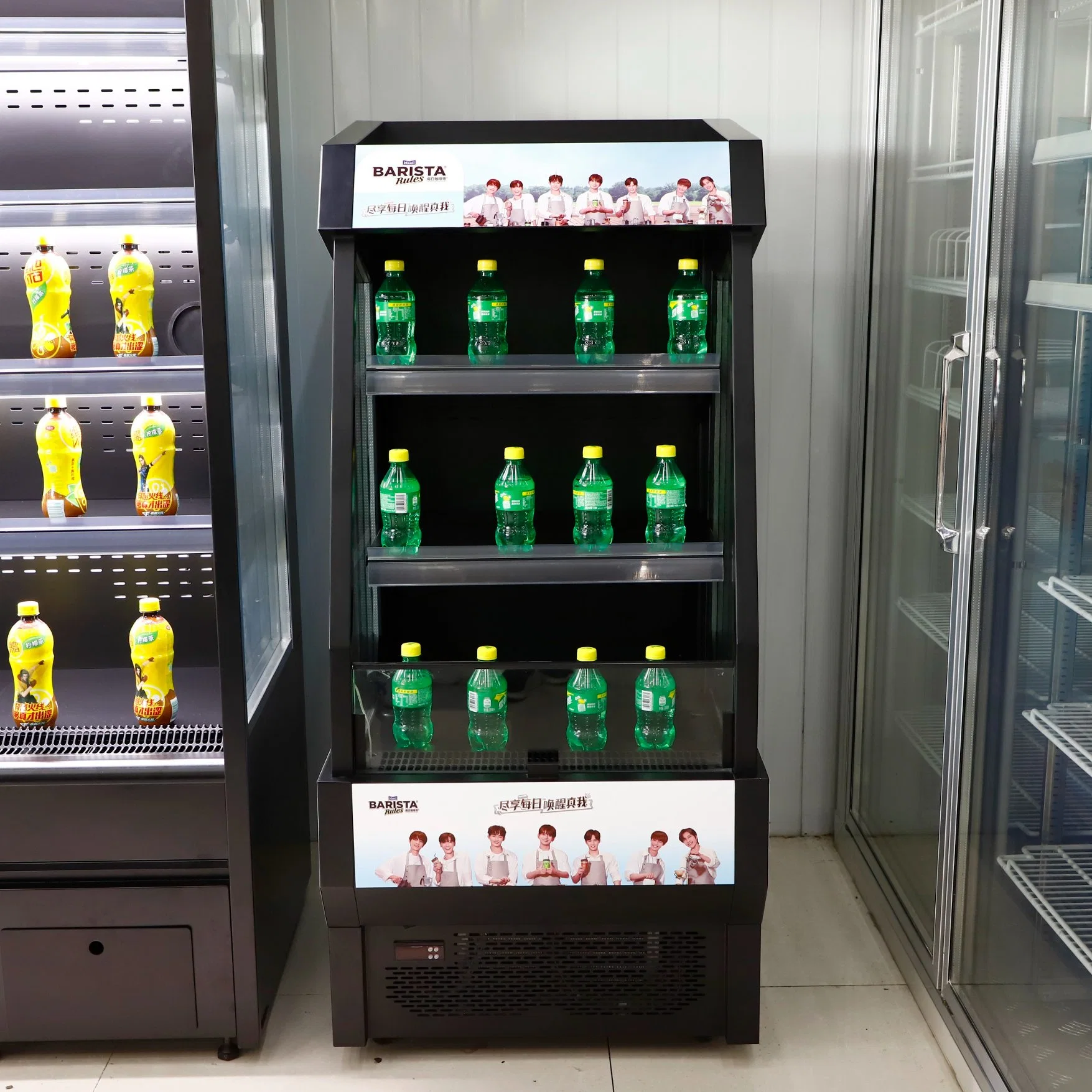 Upright Chiller Drink Display Fridge for Supermarket Promotion Refrigerator