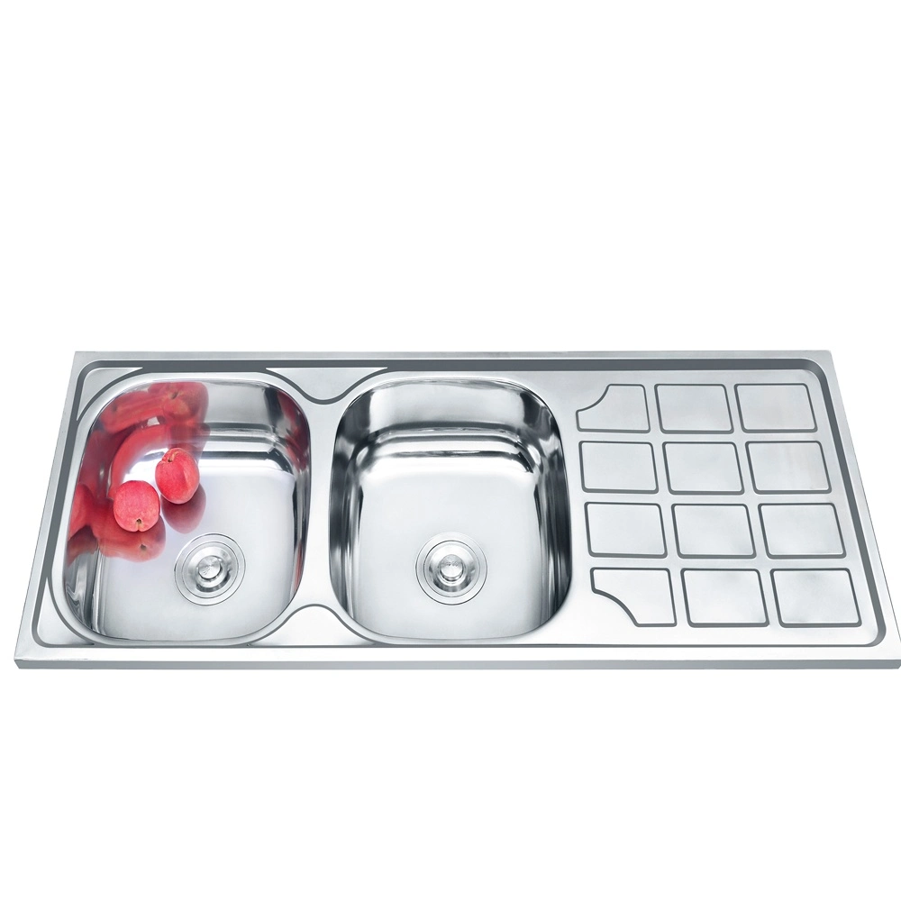 New Design Kitchen Sink with Double Drain Boards