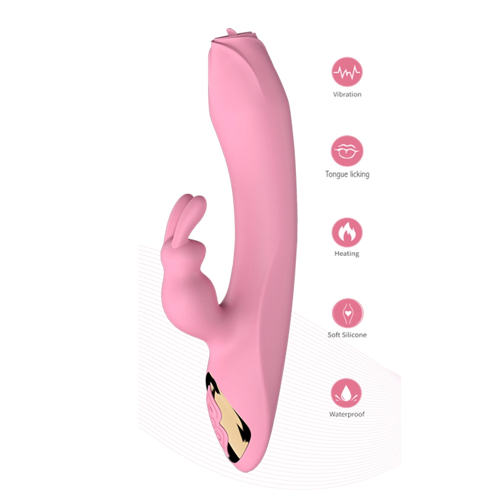 Soft Silicone Sex Toy Store G Spot Massager Double Vibration Thrusting Licking Clitoris Heating Rabbit Vibrator Peri No. 1