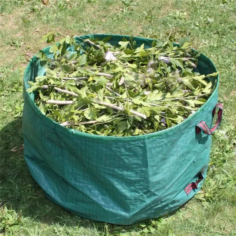 Saco de jardim verde resistente a rasgões - sacos de lixo para jarda reutilizáveis - 72 galões para saco de lixo para jardim, relvado e folhas