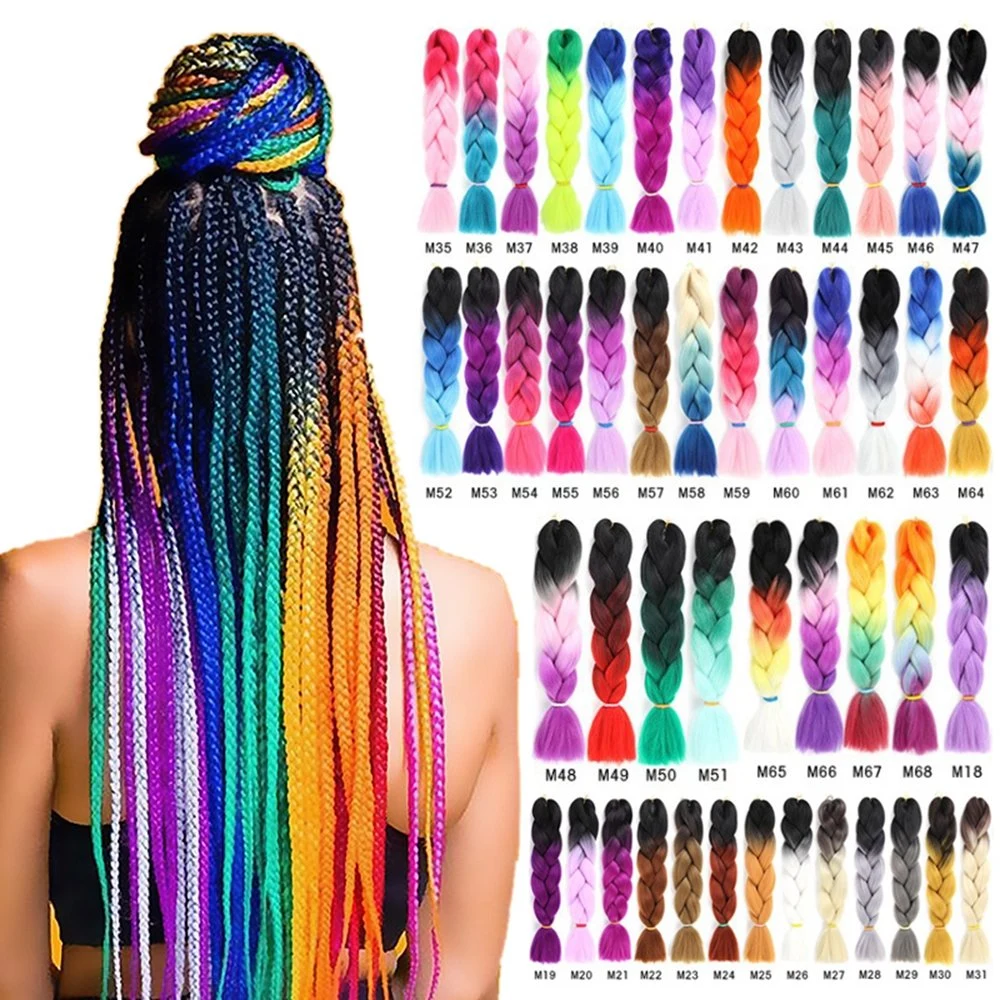 Kbeth Braid Cabello para la Mujer 2021 Moda Rainbow buena calidad Rojo colores del vino trenzado sintético 26 pulgadas 28 pulgadas Cabello Extensión para Femme