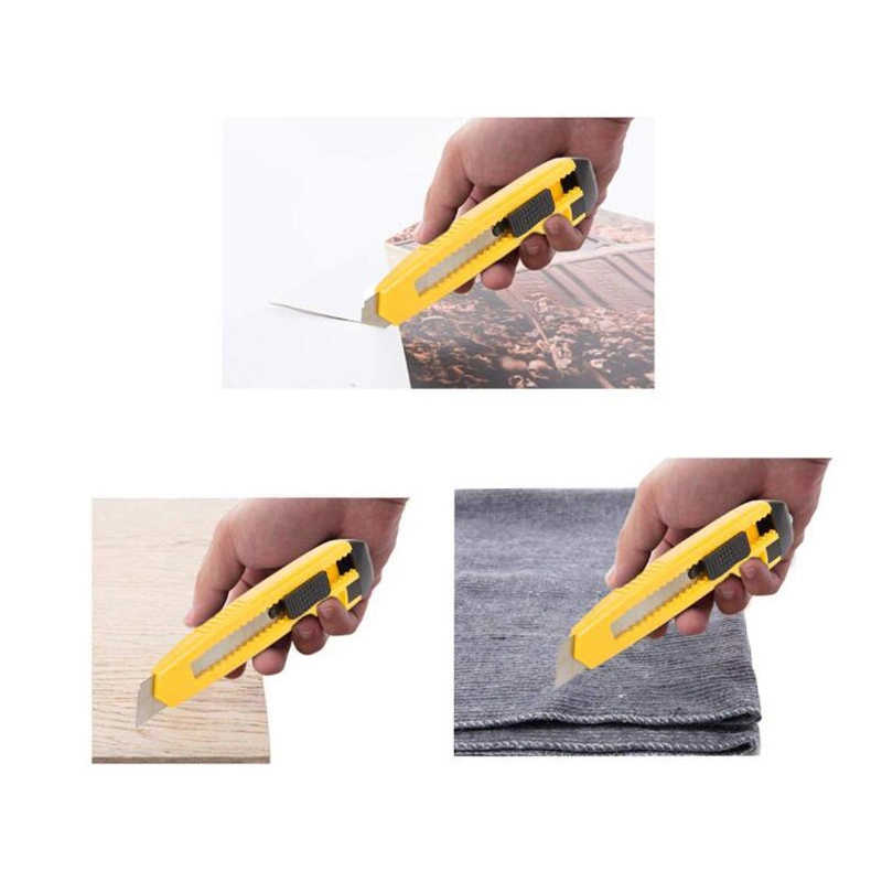 Utility Knife - 5 Pack 6 Inch Manual-Lock Snap off Blade, Large Size Plastic Body &ndash; 8 Points Snap Blade - Heavy Duty Stainless Steel Blade