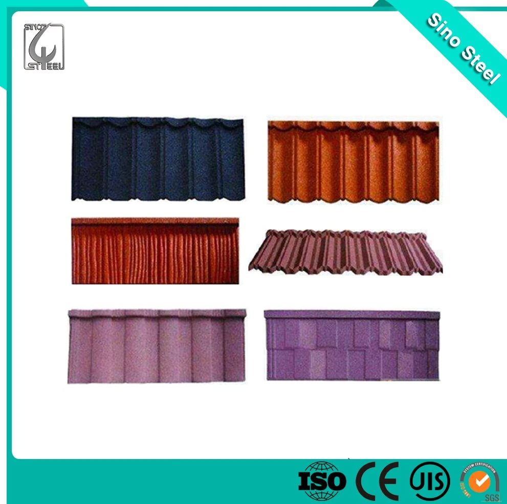 Classcial Style Galvalume Steel Tile Sheet Color Stone Coated Steel Roof Tile 0.42mm