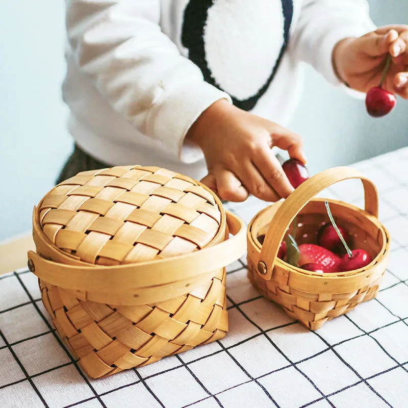 Kitchen Accessories Home Decoration Wood Chip Woven Basket