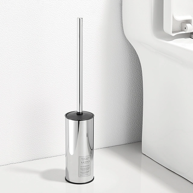 Easy Cleaning Luxury Hotel Bathroom Long Handle Round Free Standing Toilet Brush (NC9898-C3)