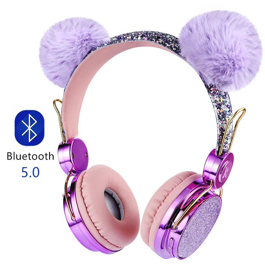 Lovely Colorful Wired Kid's Headphone Children Girl Headset for Music Play and Mobile Phone Call, Answer and Hands up Earphone