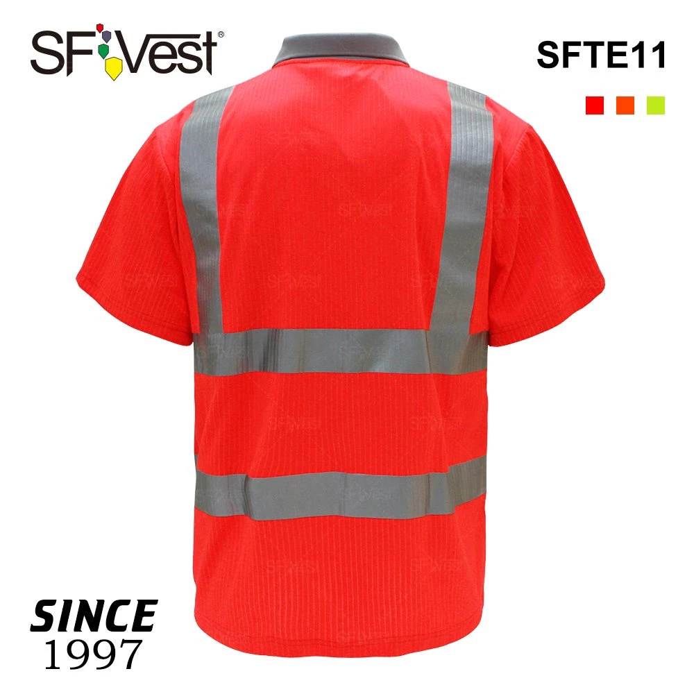 Hi Vis Reflective Safety T Shirt Short Sleeve Polo Work Wear