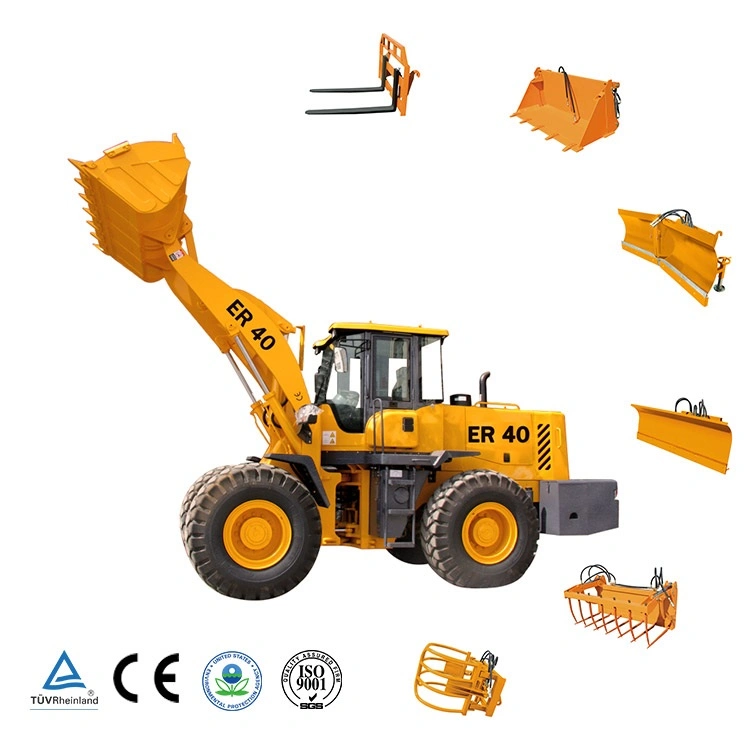 Everun Er40 4000kg Multifunction Small Articulating Garden Bucket Mini Wheel Loader