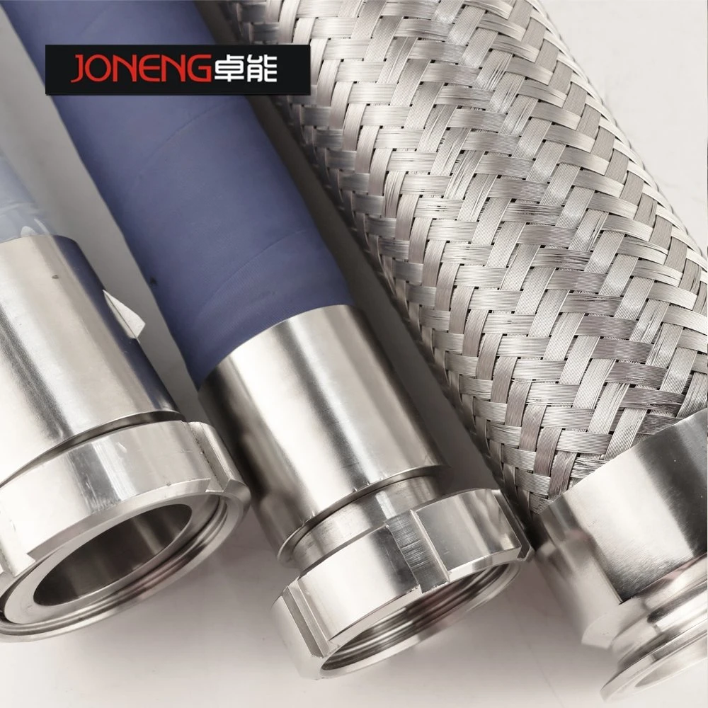 Stainless Steel Sanitary Water High Pressure Triclover Flexible Flex Metal Exhaust Braided Reinforced Corrugated Rubber SAE 100 R14 Pipe Tube Hose (JN-HS1001)