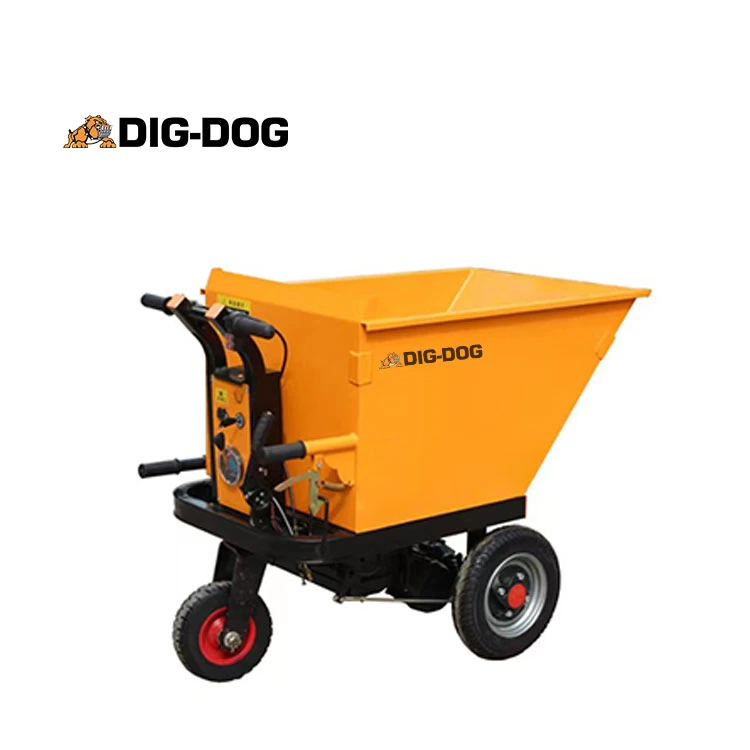 ODM OEM Power Assist Wheelbarrow Mini Electric Dump Cart Transport 3 Wheeled Power Wheelbarrow 1000 Kg